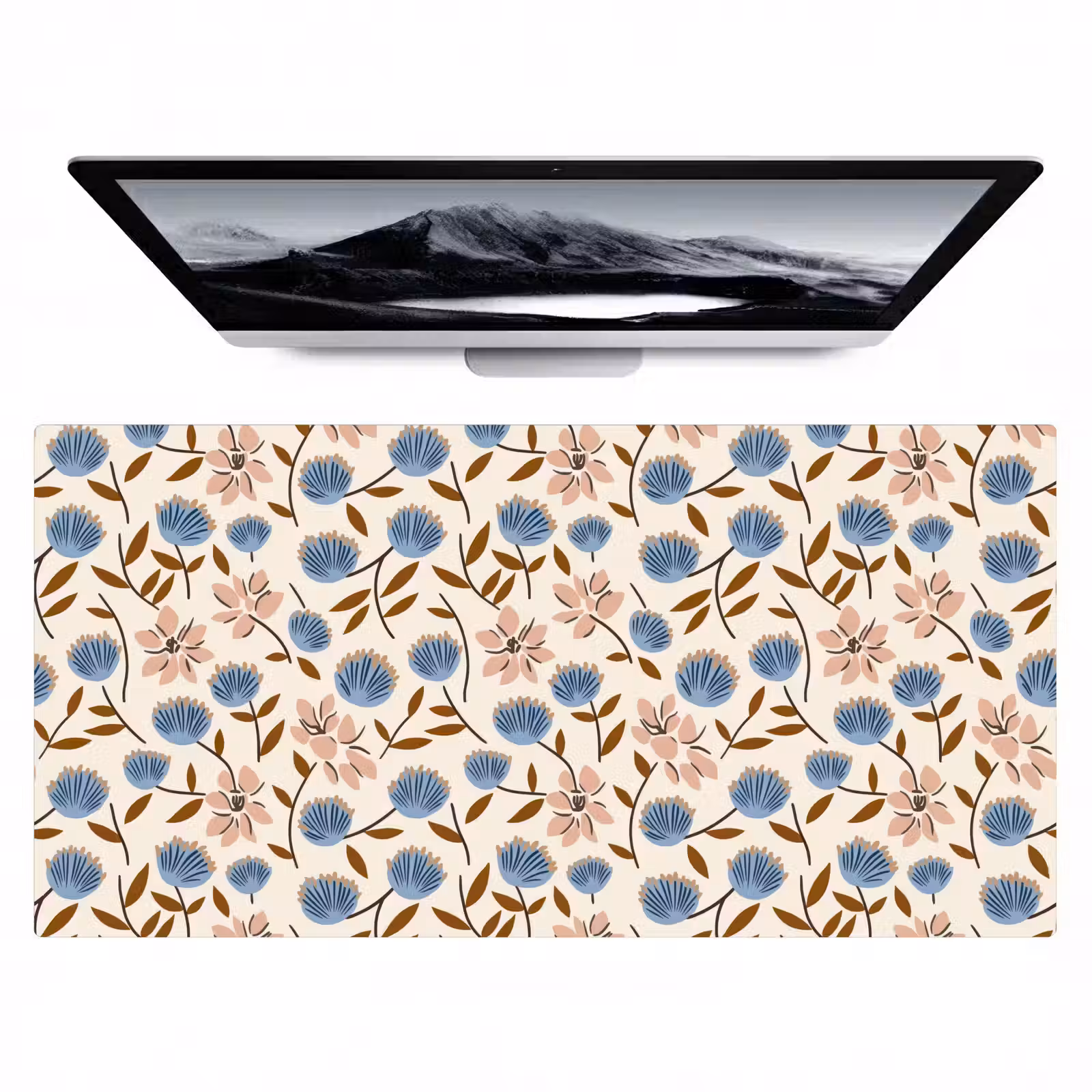 Bureau onderlegger - Bloemen - Wild - Blauw — 1