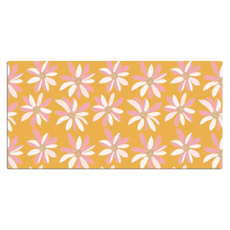 Bureau onderlegger - Bloemen - Modern - Geel — 2
