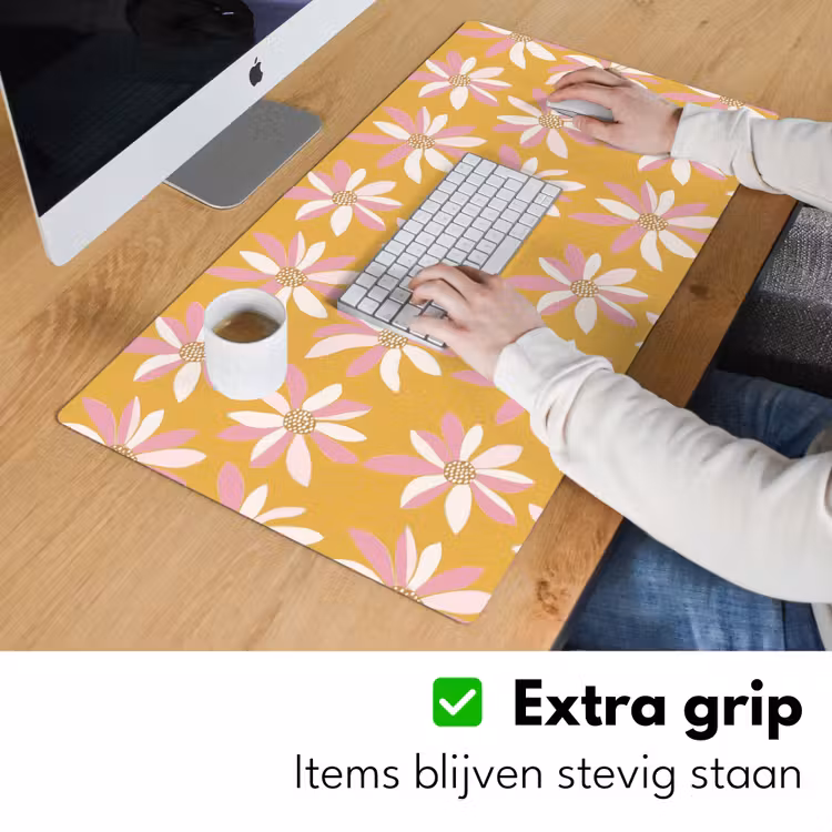 Bureau onderlegger - Bloemen - Modern - Geel — 6