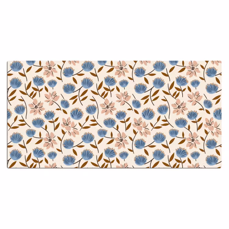 Bureau onderlegger - Bloemen - Wild - Blauw — 2