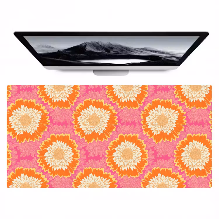 Bureau onderlegger - Retro - Bloemen - Kleurrijk — 1