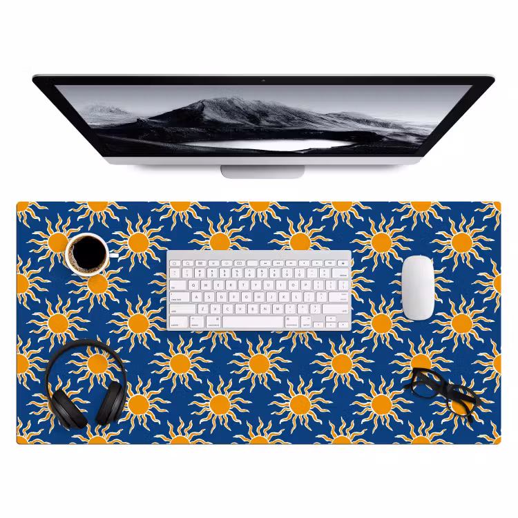 Bureau onderlegger - Zon - Patroon - Blauw — 4