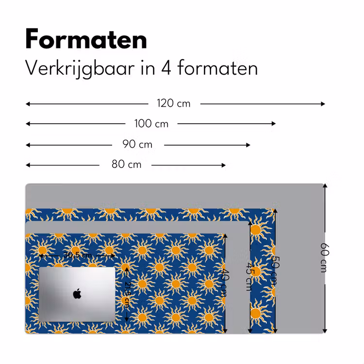 Bureau onderlegger - Zon - Patroon - Blauw — 8