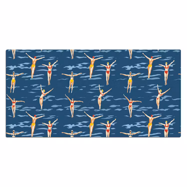 Bureau onderlegger - Zwemsters- Retro - Blauw — 2