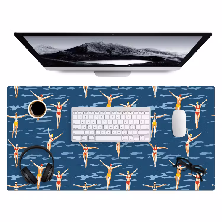 Bureau onderlegger - Zwemsters- Retro - Blauw — 4