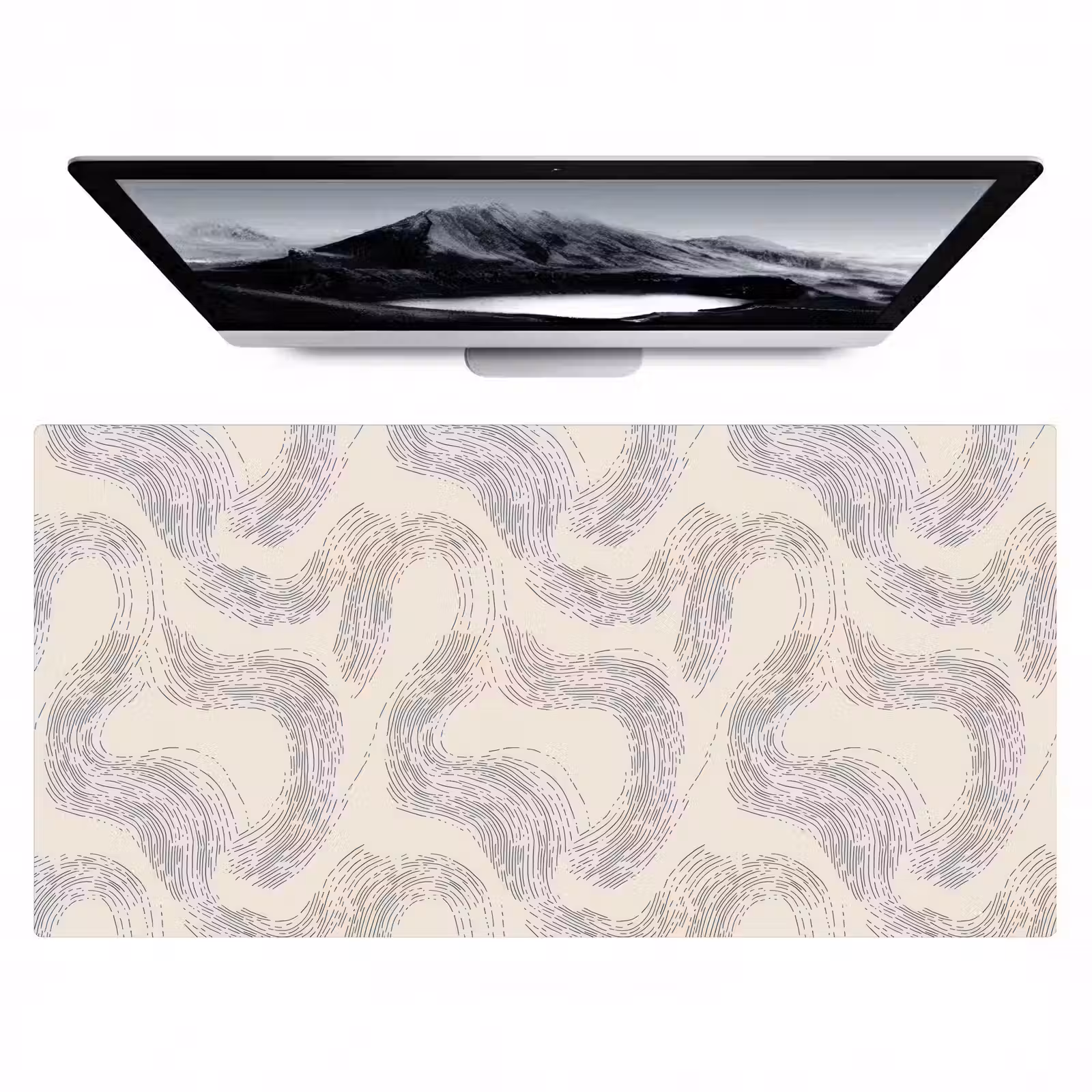 Bureau onderlegger - Lijnen - Patroon - Beige - Minimalistisch — 1
