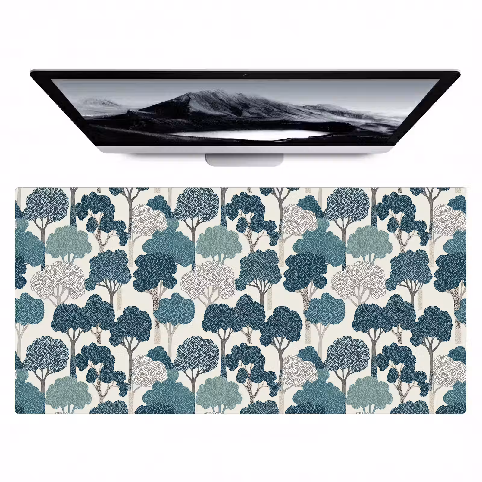 Bureau onderlegger - Modern - Bomen - Bos - Patroon - Blauw — 1
