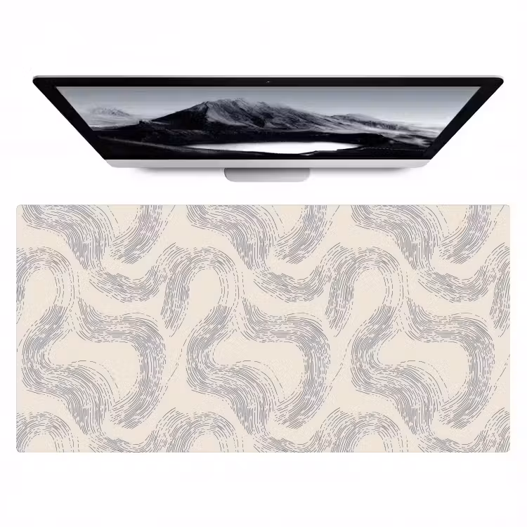 Bureau onderlegger - Lijnen - Patroon - Beige - Minimalistisch — 1