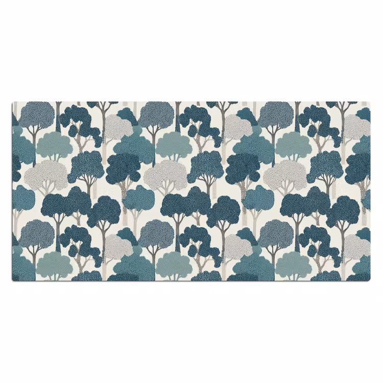 Bureau onderlegger - Modern - Bomen - Bos - Patroon - Blauw — 2
