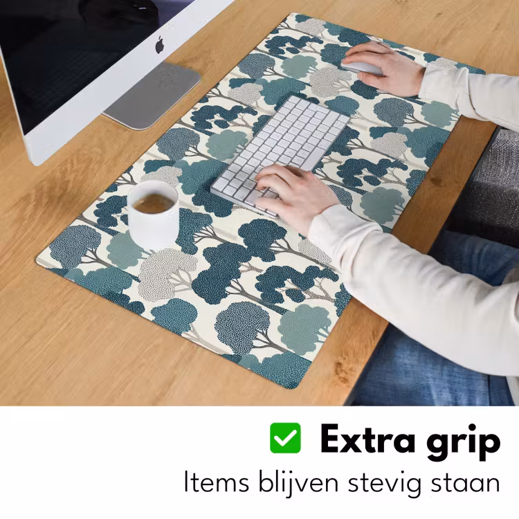 Bureau onderlegger - Modern - Bomen - Bos - Patroon - Blauw — 6