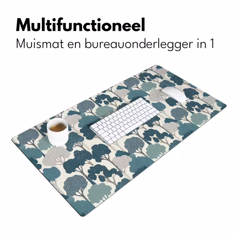 Bureau onderlegger - Modern - Bomen - Bos - Patroon - Blauw — 7