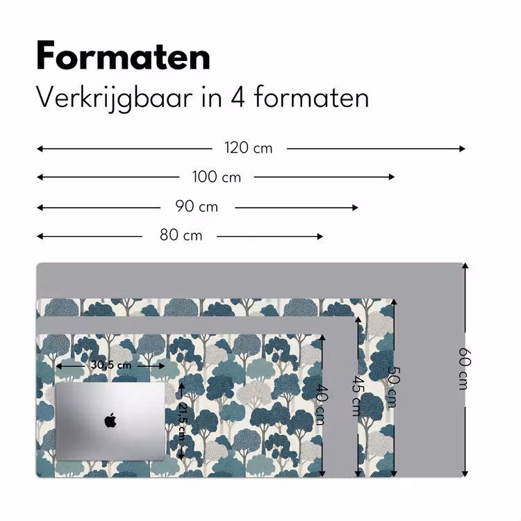 Bureau onderlegger - Modern - Bomen - Bos - Patroon - Blauw — 8