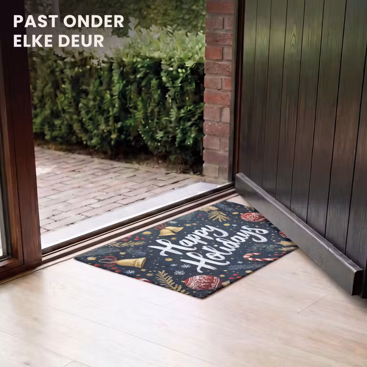 Deurmat - Feestelijk - Kerstgroet - Kleurrijk — 7