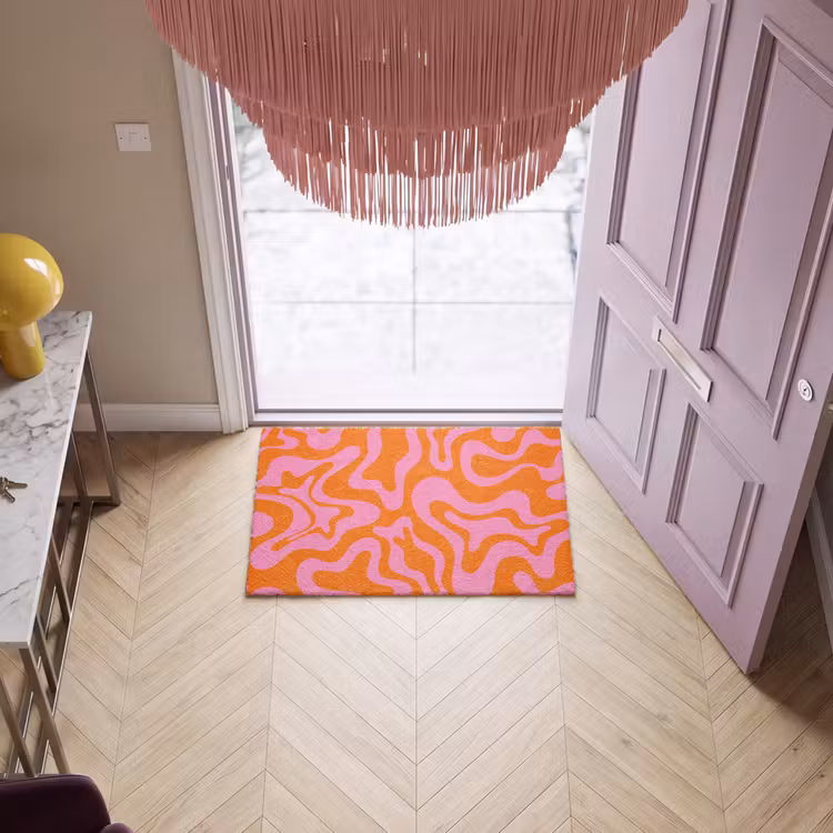 Deurmat - Patroon - Roze - Oranje - Abstract - Modern — 4