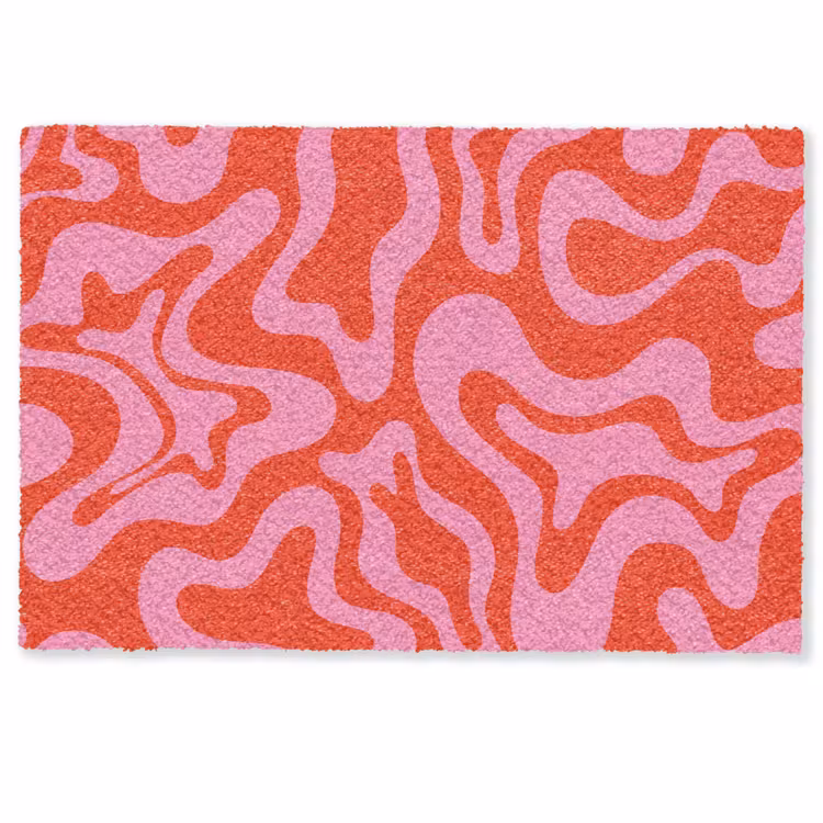 Deurmat - Abstract - Patroon - Rood - Roze - Minimalistisch — 1