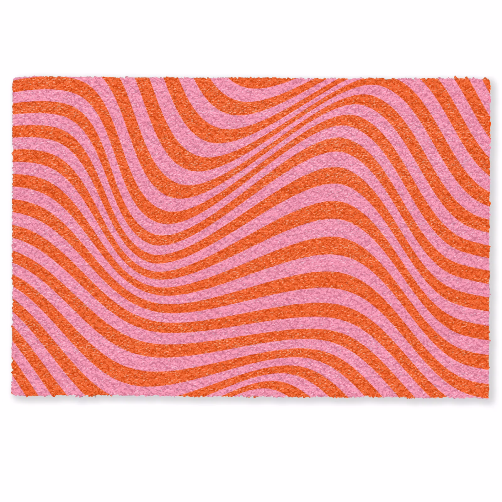 Deurmat - Golvend patroon - Rood - Roze - Lijnen — 1