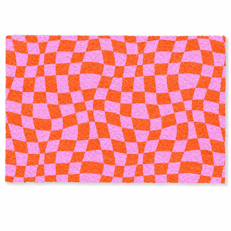 Deurmat - Blokken - Roze - Rood - Patroon — 1