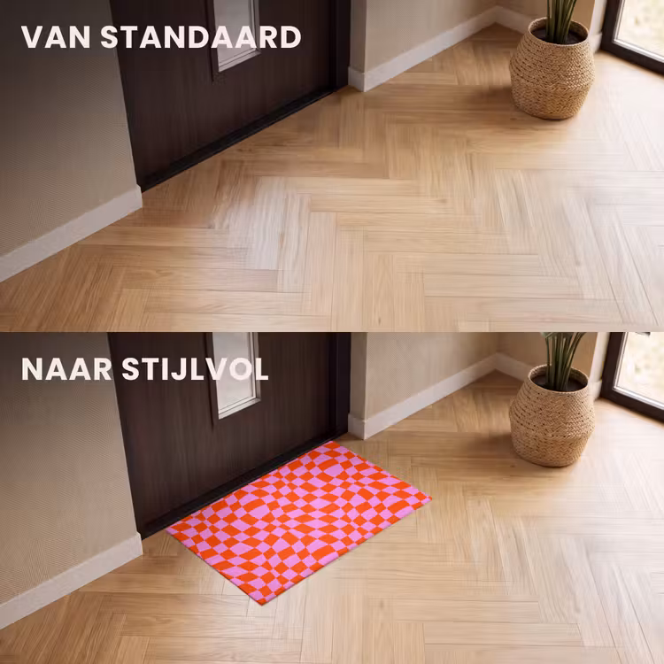 Deurmat - Blokken - Roze - Rood - Patroon — 3