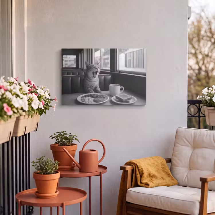Buiten canvas - Kat - Koffie - Brood - Zwart — 3