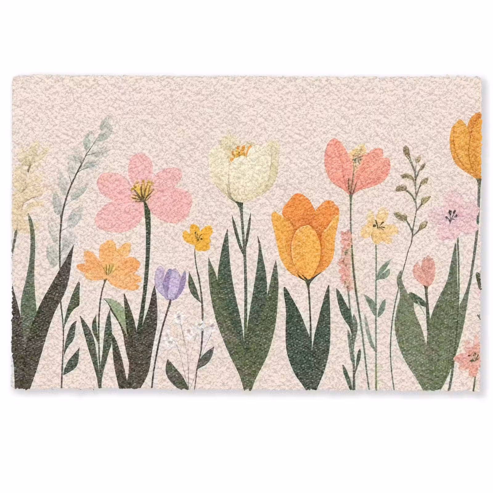 Deurmat - Pasteltinten - Bloemen - Illustratie — 1