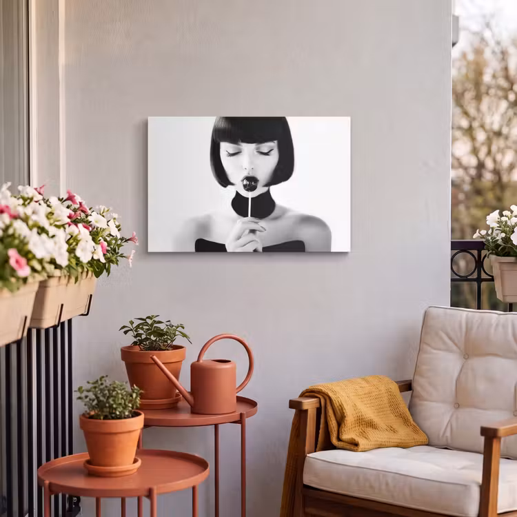 Buiten canvas - Vrouw - Lolly - Zwart - Wit — 3