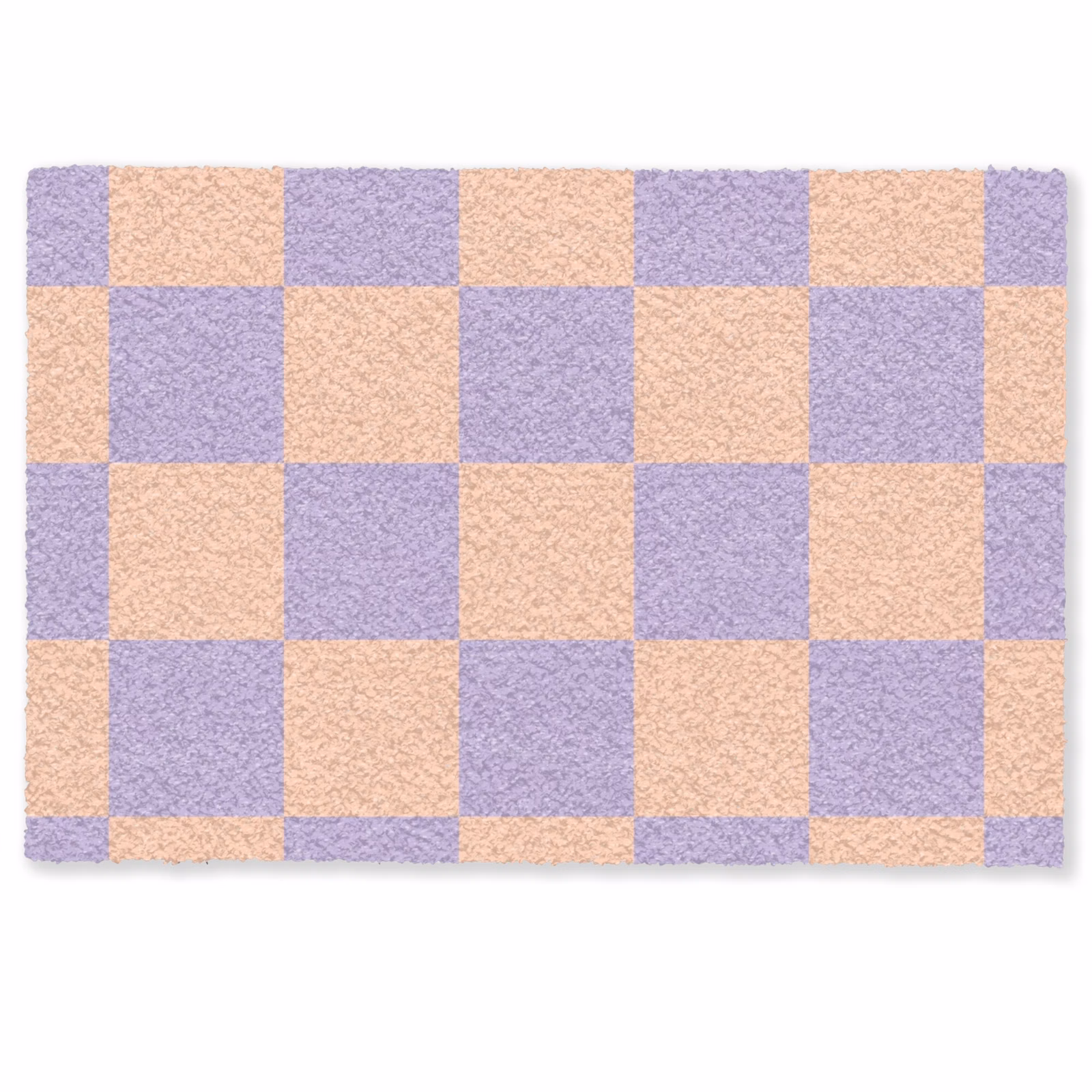 Deurmat - Schaakbord patroon - Paars - Roze - Blokjes — 1