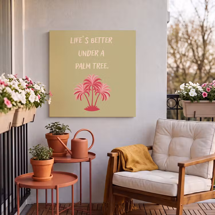 Buiten canvas - Groen - Zomer - Quote - Palmboom — 3