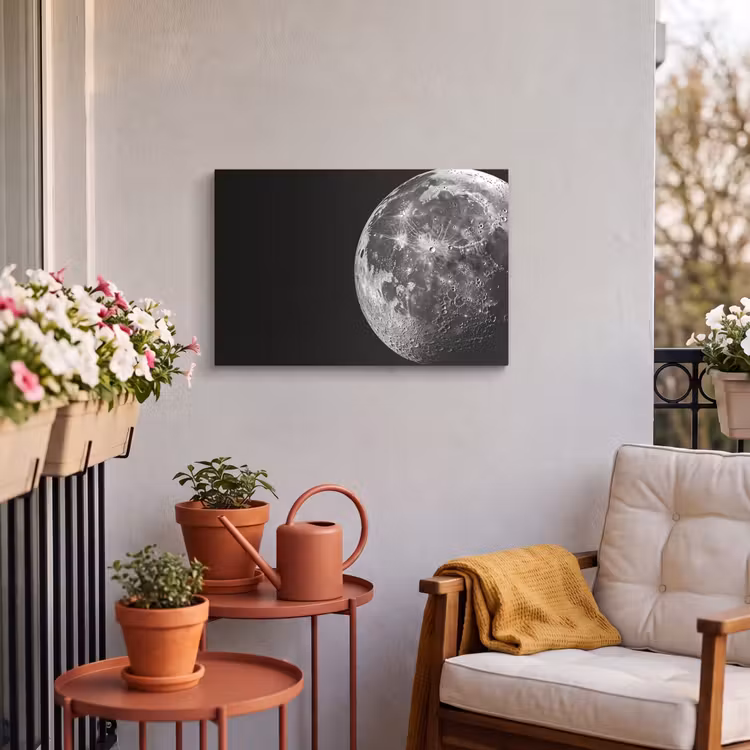 Buiten canvas - Close-up - Maan - Wit - Textuur — 3
