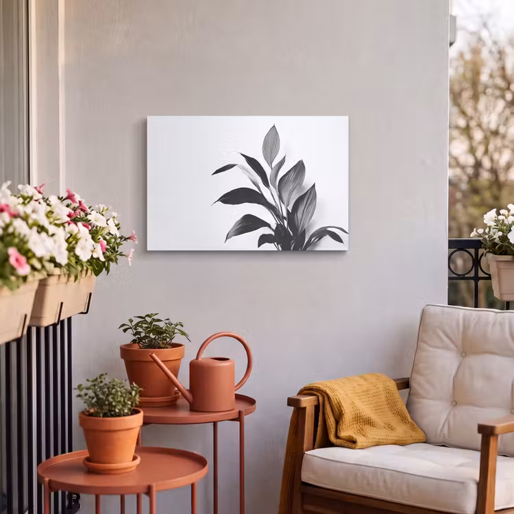 Buiten canvas - Plant - Bladeren - Minimalistisch - Zwart — 3