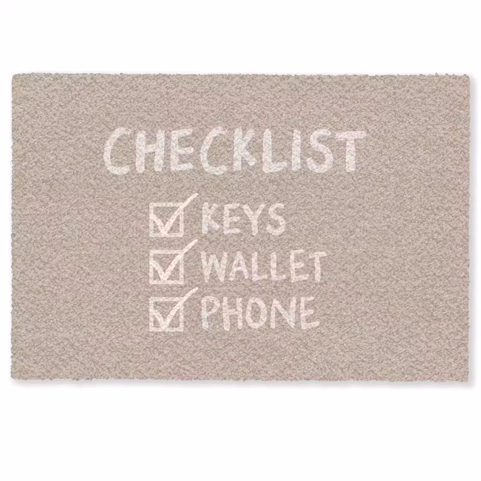 Deurmat - Quote - Checklist - Beige — 1