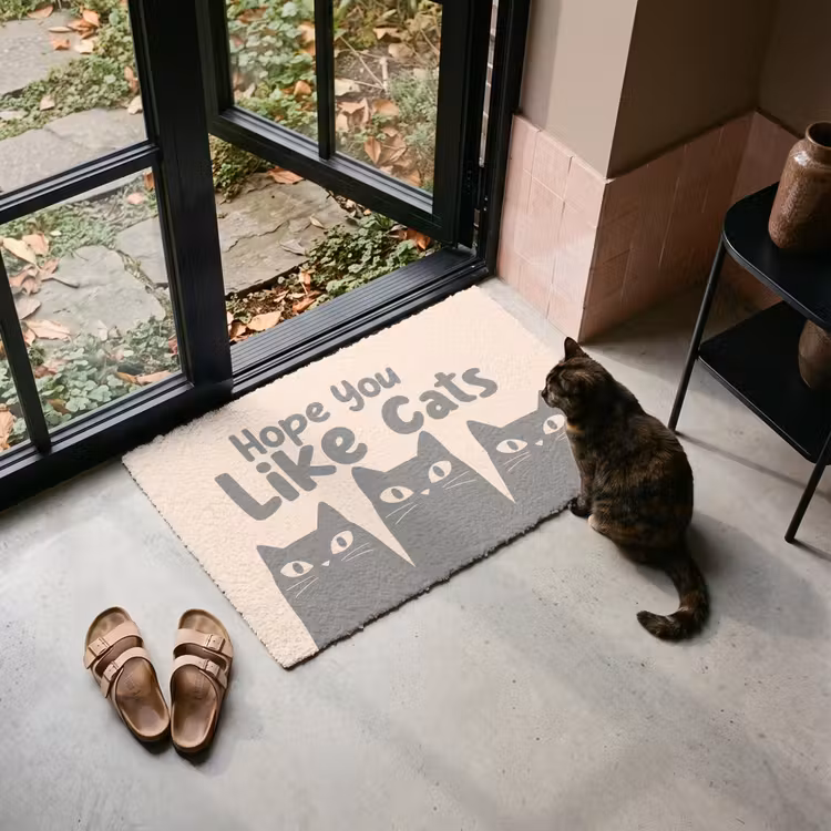 Deurmat - Katten - Quote - Grijs - Beige — 2