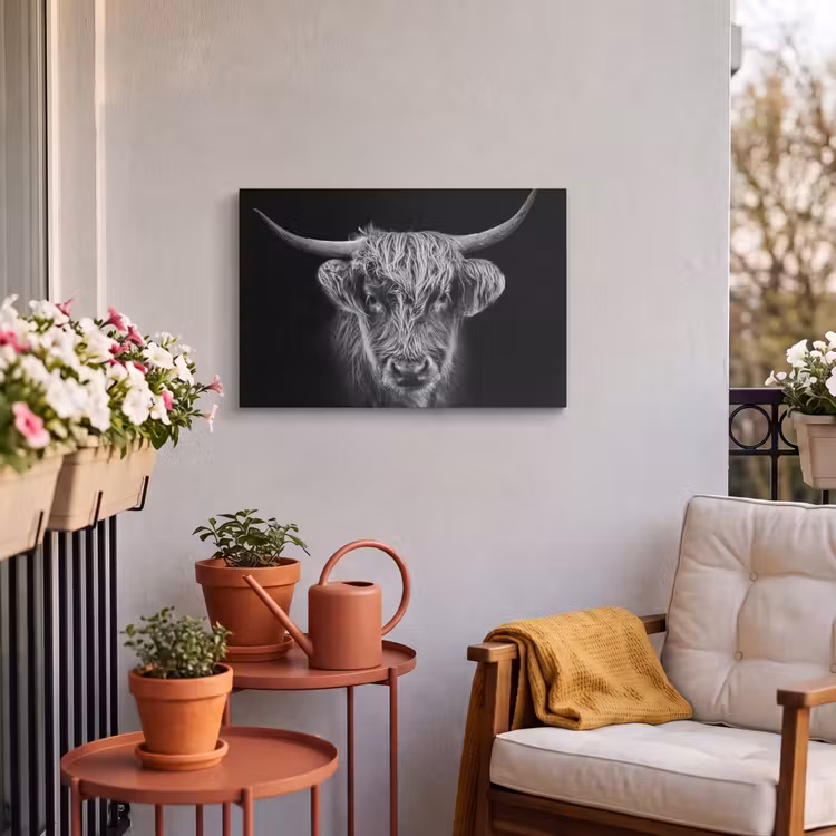 Buiten canvas - Schotse hooglander - Zwart - Koe - Dieren — 3