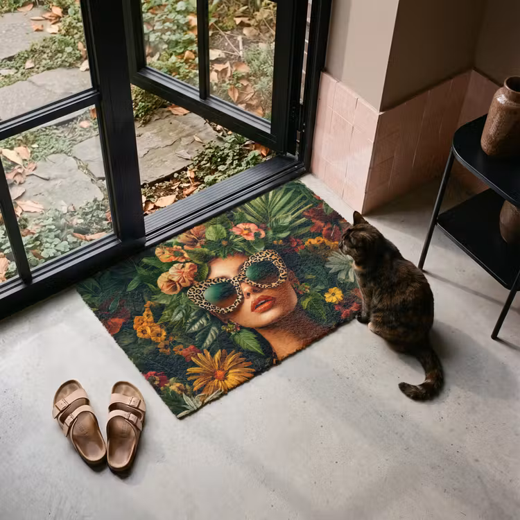 Deurmat - Vrouw - Panterprint - Jungle - Natuur - Luxe — 2