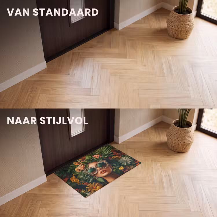 Deurmat - Vrouw - Panterprint - Jungle - Natuur - Luxe — 3