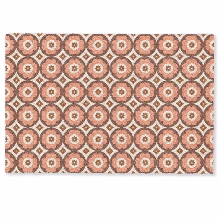 Deurmat - Bloemvormen - Patroon - Roze - Vintage — 1