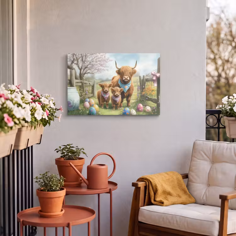 Buiten canvas - Schotsehooglanders - Paaseieren - Lente — 3
