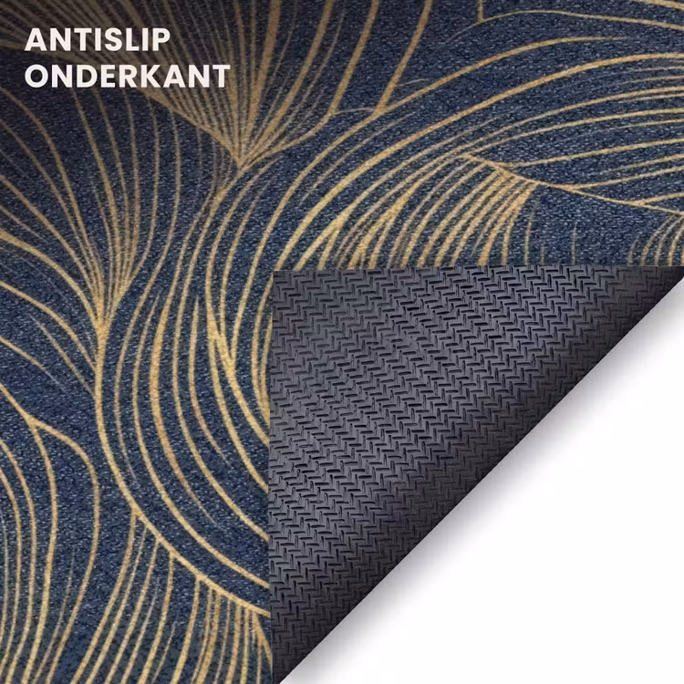 Deurmat - Abstract - Lijnen - Blauw - Goud — 6