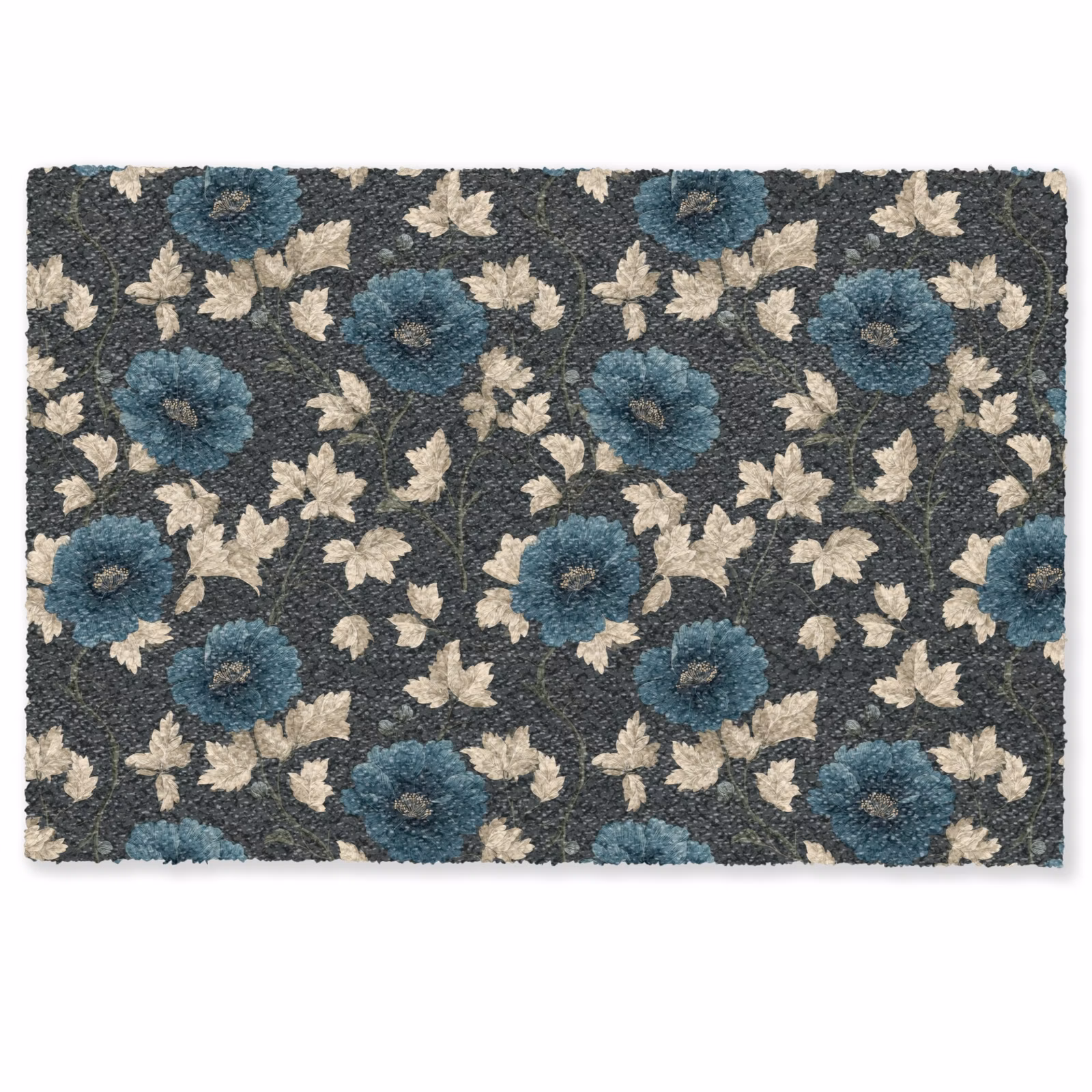 Deurmat - Botanisch - Bloemen - Blauw — 1
