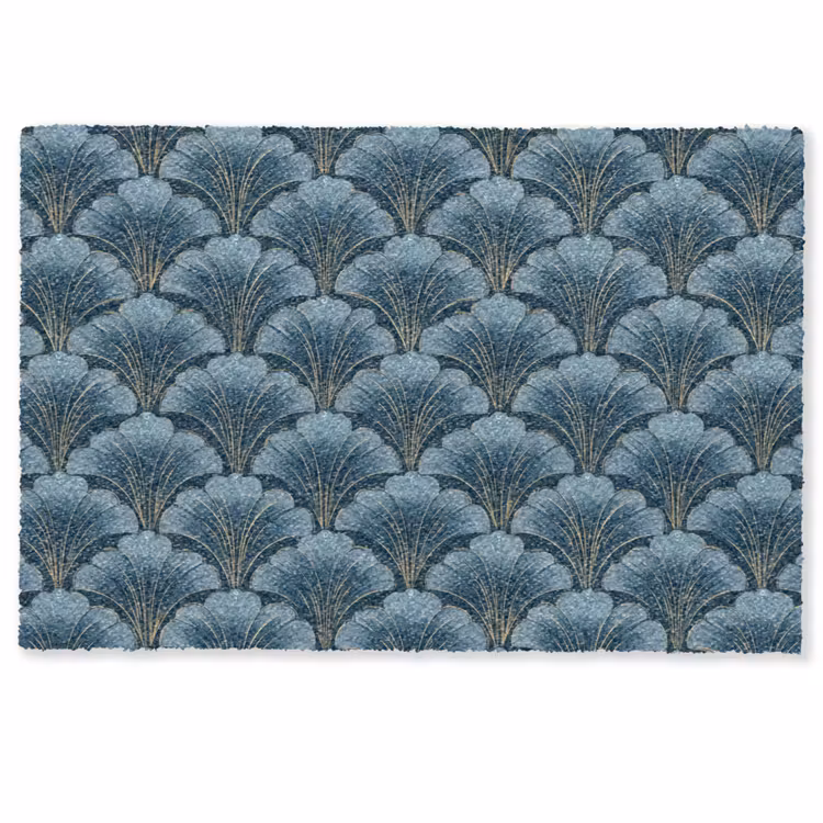 Deurmat - Patroon - Ginkgoblad - Blauw — 1