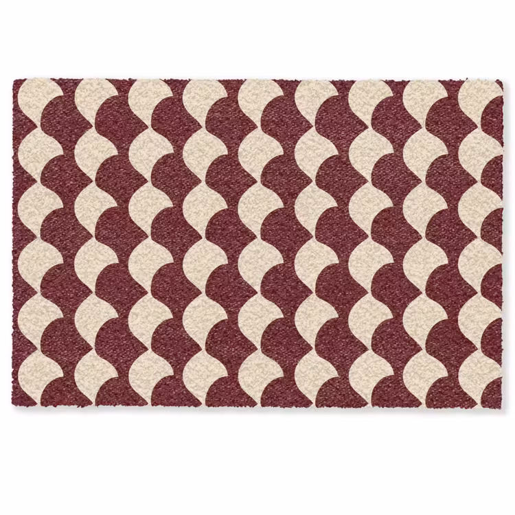 Deurmat - Rood - Tegelpatroon - Crème — 1