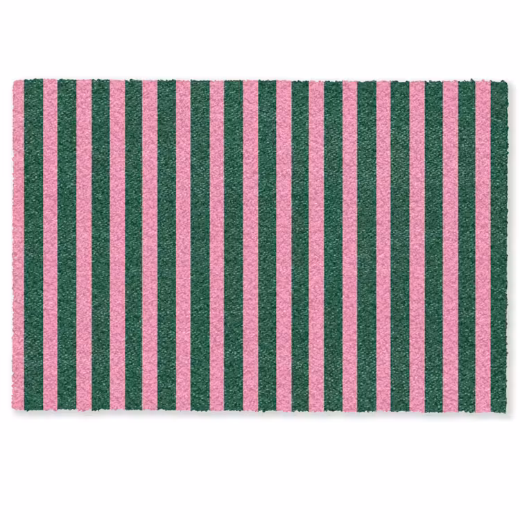 Deurmat - Verticale strepen - Groen - Roze — 1