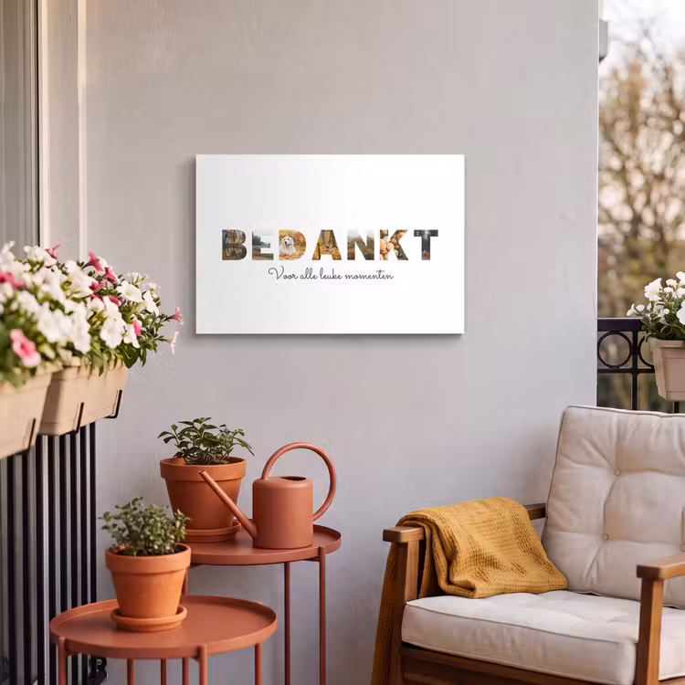 Gepersonaliseerd buiten canvas - Bedankt - Lettercollage — 3