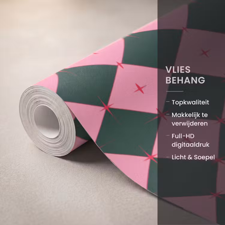 Behang - Ster - Roze - Groen - Kerst — 3