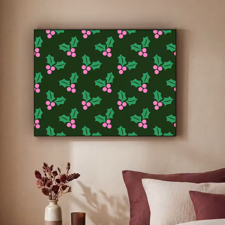Art frame - Hulst - Groen - Roze - Kerst — 3