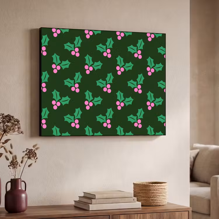 Art frame - Hulst - Groen - Roze - Kerst — 7