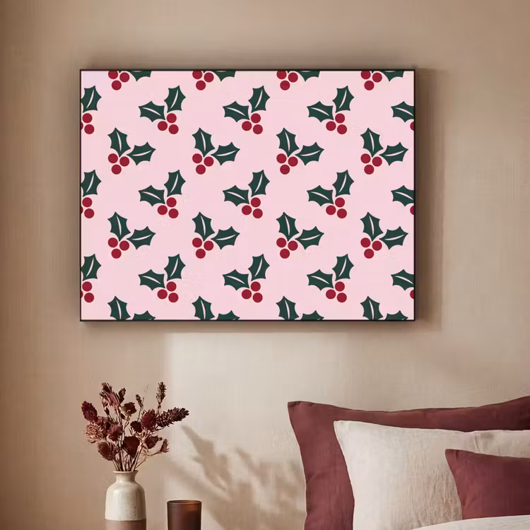 Art frame - Kerst - Hulst - Groen - Roze — 3
