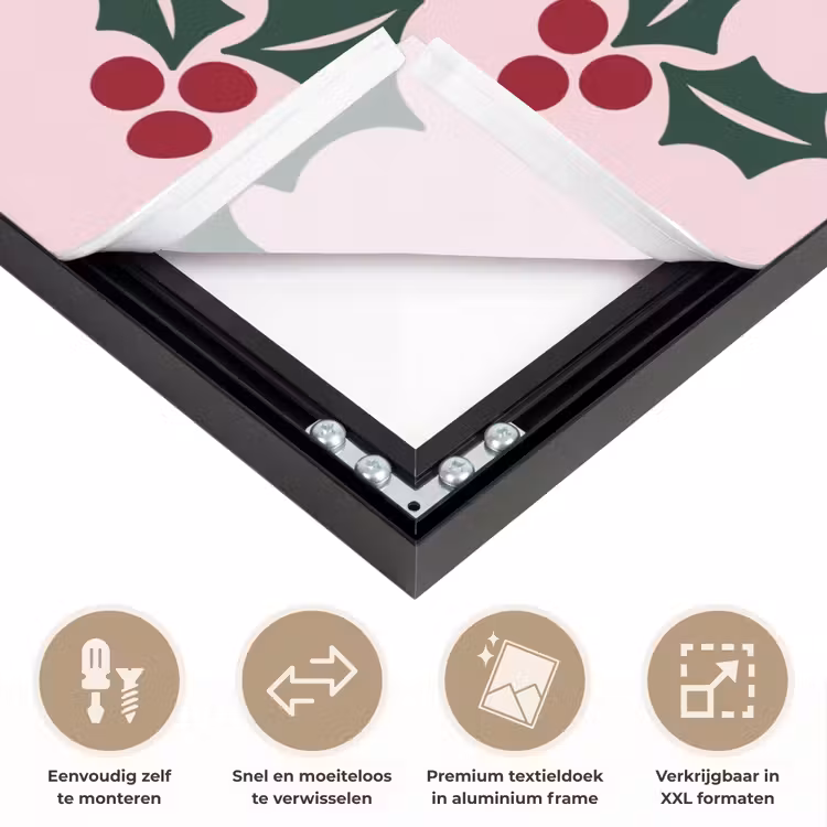 Art frame - Kerst - Hulst - Groen - Roze — 4