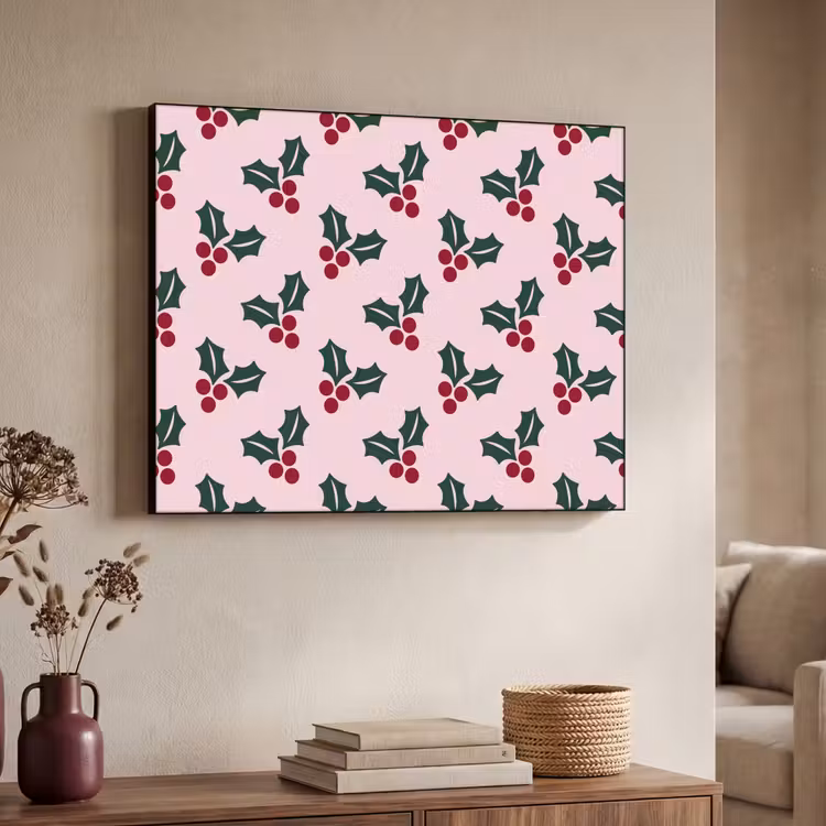 Art frame - Kerst - Hulst - Groen - Roze — 7