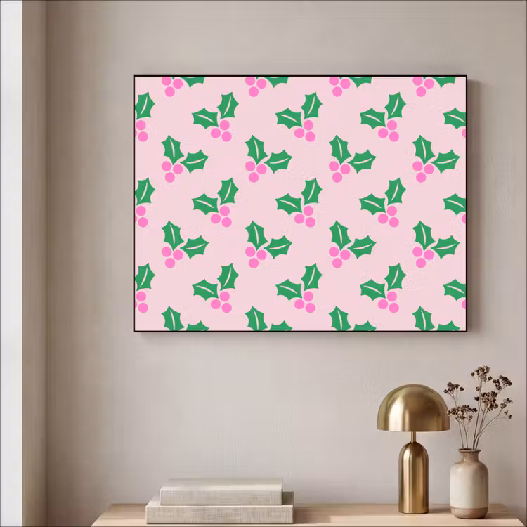 Art frame - Kerst - Hulst - Roze — 5