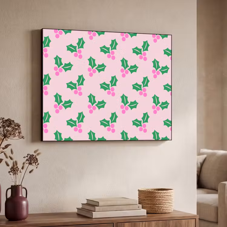 Art frame - Kerst - Hulst - Roze — 7